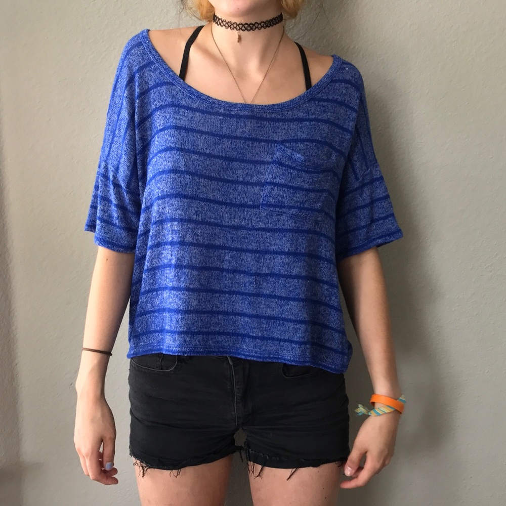 Stripped blue blouse w/ frocket